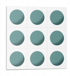 Wallfluent Vinil csempe öntapadós geometrikus körök hálóban 9 db 30x30 cm (010310410010000282954)