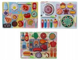 Swede Fa kirakó élelmiszer MIX játék 30x22 cm 1 db (układanka drewniana produkty spożywcze mix)