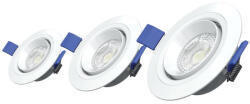 Commel süllyesztett LED panel, állítható, kerek 90mm 4000K, 3db
