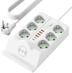  Prelungitor K907G Prelungitor: 6 prize, USB, Type-C, încărcare wireless