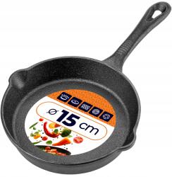 Kadax Öntöttvas Serpenyő Kicsi 15cm Indukciós Gáz Grill Öntöttvas Tányér Tartós (K15862_2)