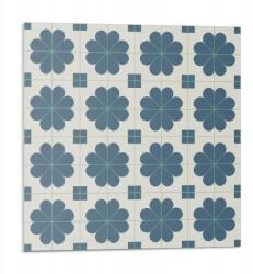 Wallfluent Dekoratív Vinil Fali Csempe Virágmintás Kockás 9 db 30x30 cm (010310410010000282974)