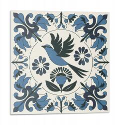 Wallfluent Fali Pvc csempe öntapadós minta madárral és virágokkal 9 db 30x30 cm (010310410010000282984)
