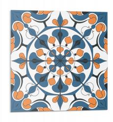 Wallfluent Vinil csempe öntapadós nyomott mintás virágos mandala 9x30x30 (010310410010000283160)