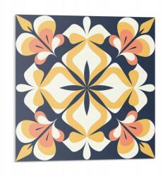 Wallfluent Fali Pvc csempe öntapadós geometrikus virágmintás 9 db 30x30 cm (010310410010000283089)