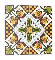 Wallfluent Fali Pvc csempe öntapadós virágmintás szimmetria 9 db 30x30 cm (010310410010000283101)