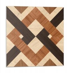 Wallfluent Vinil Csempe Grafikával Fürdőszobába Geometriai minta fából 9x30x30 (010310410010000283198)
