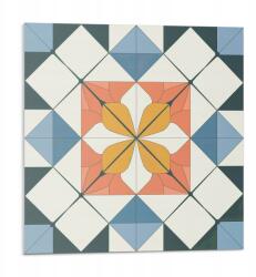 Wallfluent Burkolat Vinil csempe öntapadós geometrikus virágmintás 9x30x30 (010310410010000282937)