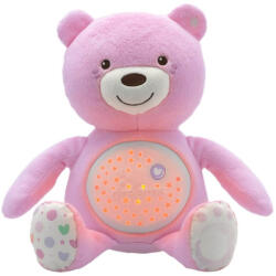 Chicco Baby Bear zenélő plüss maci projektor és éjszakai fény - rózsaszín