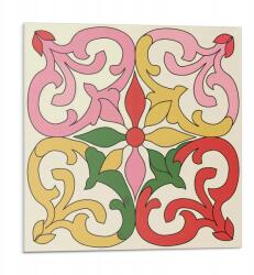 Wallfluent Dekoratív Vinil Padló Csempe Virágmintás Díszítéssel 9x30x30 (010310410010000282969)
