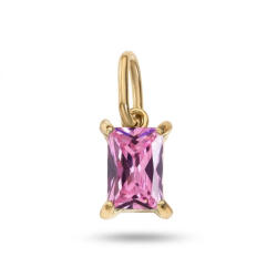 KÁRPÁTHY ékszer Pink kristály charm, aranyozott
