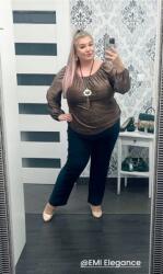  Női plus size nadrág 54-es, Zöld (1228)