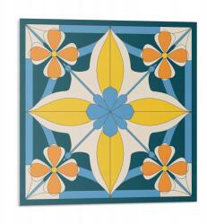 Wallfluent Vinil Öntapadós Csempe Konyha Virágos geometrikus minta 9x30x30 (010310410010000282995)