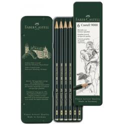 Faber-Castell Creioane grafit, set 6 bucati, cutie metalica, HB, B, 2B, 4B, 6B, 8B (FC119063)