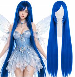 Korbi Paróka Haj Hosszú 100cm Kék Anime Manga Cosplay Jelmez W23 (W23)