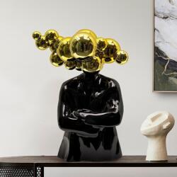 Schuller Valencia Figurina decorativa, Bust barbat auriu cu negru Bubble Man (SV-349864)