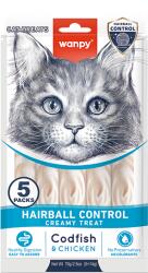 Wanpy Recompense cremoase pentru pisici Wanpy Functional Hairball Control, cu Cod si pui, 5 x 14g (WP87175)