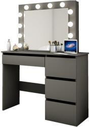 Artool Masa de toaleta/machiaj, negru, cu oglinda si LED-uri, Irina, 94x43x141 cm (107440)