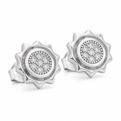 Flippy Cercei Tip Stud din Argint 925, Jolie Silver, Model Soare cu Zirconii Albe, Finisaj Lucios, 1, 2 g, Argintiu (06101)