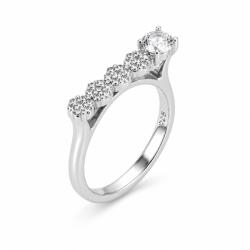 Flippy Inel rodiat din Argint 925 cu Zirconii, forma dreapta in partea superioara, marimea 55 (06240)