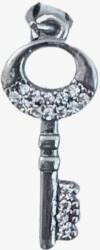 Flippy Pandantiv, Jolie Silver, Argint 925, Model Cheie Rodiata cu Pietre, 25 x 8 mm, 1.2 g (06038)