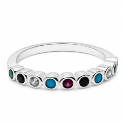 Flippy Inel din Argint 925, Jolie Silver, cu Zirconii Colorate, Marimea 52, Argintiu (09464)