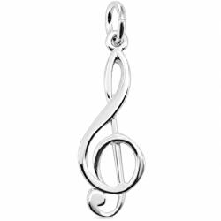 Flippy Pandantiv pentru Lanț din Argint 925, Jolie Silver, Model Cheia Sol, Design Decupat, Finisaj Lucios, 1.3 g, 30x10 mm, Argintiu (05882)