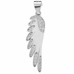 Flippy Pandantiv, Jolie Silver, Argint 925, Model Aripa Rodiata cu Zirconii, 30 x 7 mm, 2.2 g (09225)