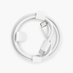 Flippy Cablu de Date si Incarcare USB-C la USB-C, Flippy, 60W, PD Fast Charge, Compatibil Android/iPhone 15/16/Huawei, Textil Impletit, 1 m, Alb (177415)