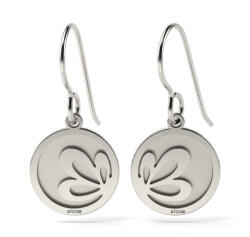 Atcom Cercei din argint model Floare de lotus gravata