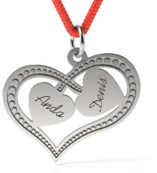 Atcom Pandantiv din argint cu snur model Mirific Hearts