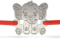 Atcom Bratara din argint cu snur model Elefant Dantelat