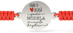 Atcom Bratara din argint cu snur model Doar o inima