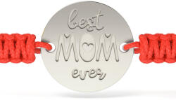 Atcom Bratara din argint cu snur impletit rosu model Best Mom