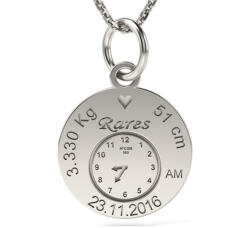 Atcom Lantisor cu pandantiv din argint model Birthday Clock