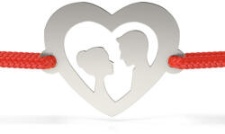 Atcom Bratara din argint cu snur model Inima Love story