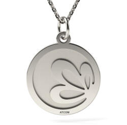 Atcom Lantisor cu pandantiv din argint model Floare de lotus gravata
