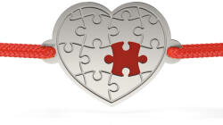 Atcom Bratara din argint cu snur model Puzzle frame