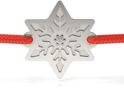 Atcom Bratara din argint cu snur model Fulg de diamant