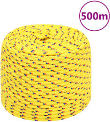 vidaXL Franghie de barca din polipropilena, galbena, 6 mm, 500 m (152606)
