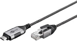 Goobay Ethernet adapter cable USB-C 3.2 Gen2 > RJ-45, Slim (black/gray, 5 meters) (74405)