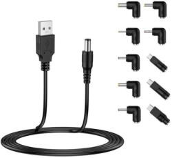 Techsuit Cablu + 10 adaptoare USB la DC ChargeNest AC21, negru (KF2354102) - vexio