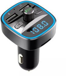 Techsuit Modulator FM, USB, SD Card, Bluetooth, Lumina Ambientala Albastra - Techsuit JamLink MFM2 - Black (KF2355935)