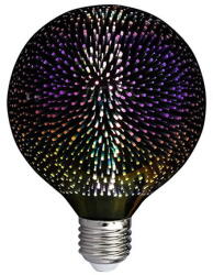 V-TAC BEC LED G125 E27 3W CU FILAMENT 3000K ALB CALD MODEL 3D (SKU-212706) - vexio