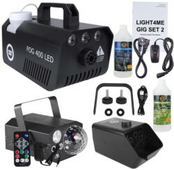 Light4Me GIG Set 2 - set (smoke machine + 1 litre smoke fluid + battery-powered bubble machine + 1 litre bubble fluid + 4-in-1 lighting effect) (5908249834934)