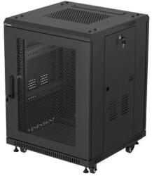 Lanberg Standing rack cabinet 19 inch 15U 600x600 perforated door black (Flat pack) (FF01-6615-23B) - vexio