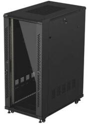 Lanberg 19-inch 27U floor-standing rack cabinet, 600x1000, glass door, (flat-pack), black (FF01-6027-12B) - vexio