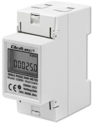 QOLTEC Single phase consumption meter, 230V, DIN rail (50899)