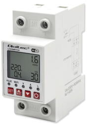 QOLTEC WiFi DIN rail relay with electricity meter 63A (50990)