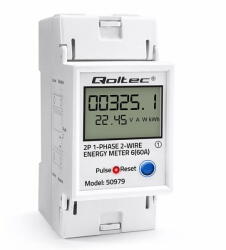 QOLTEC Single phase energy meter for DIN rail 230V (50979)
